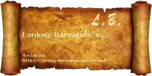 Lenkey Barnabás névjegykártya